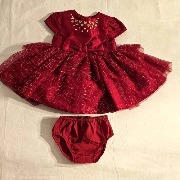 0-3 month holiday dress Holly Jolly Christmas 3/4 Sleeve Pocket Twirl Dress 4T main image 0